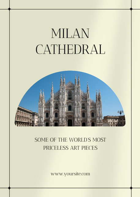 Tour To Italy With Visiting Priceless Cathedral in Milan Postcard 5x7in Vertical – шаблон для дизайну