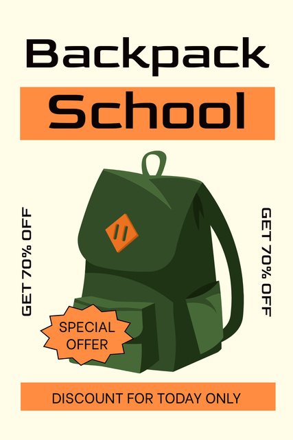 Special Offer on School Backpacks Pinterest Tasarım Şablonu