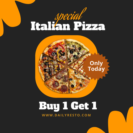 Ontwerpsjabloon van Instagram van Delicious Pizza Offer