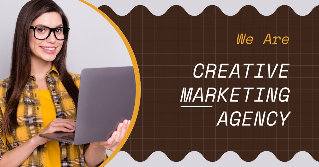 Modèle de visuel Creative Marketing Agency Service Promotion In Brown - Facebook AD