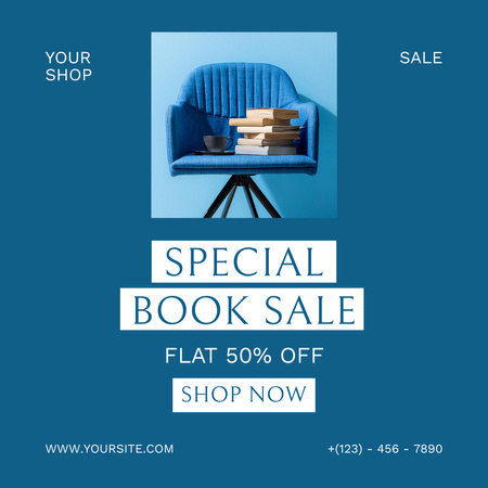 Book Blowout Sale at the Shop Instagram Design Template