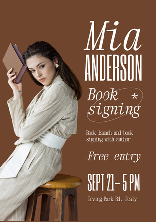 Book Signing Announcement Poster 28x40in Design Template