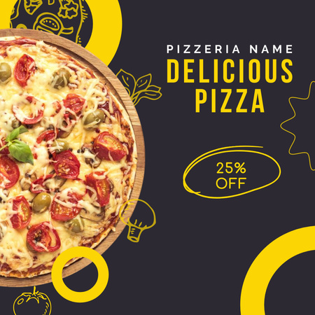 Designvorlage Delicious Italian Pizza für Instagram