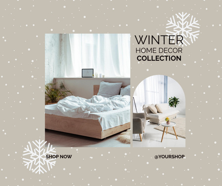 Designvorlage Winter-Home-Decor-Kollektion für Facebook