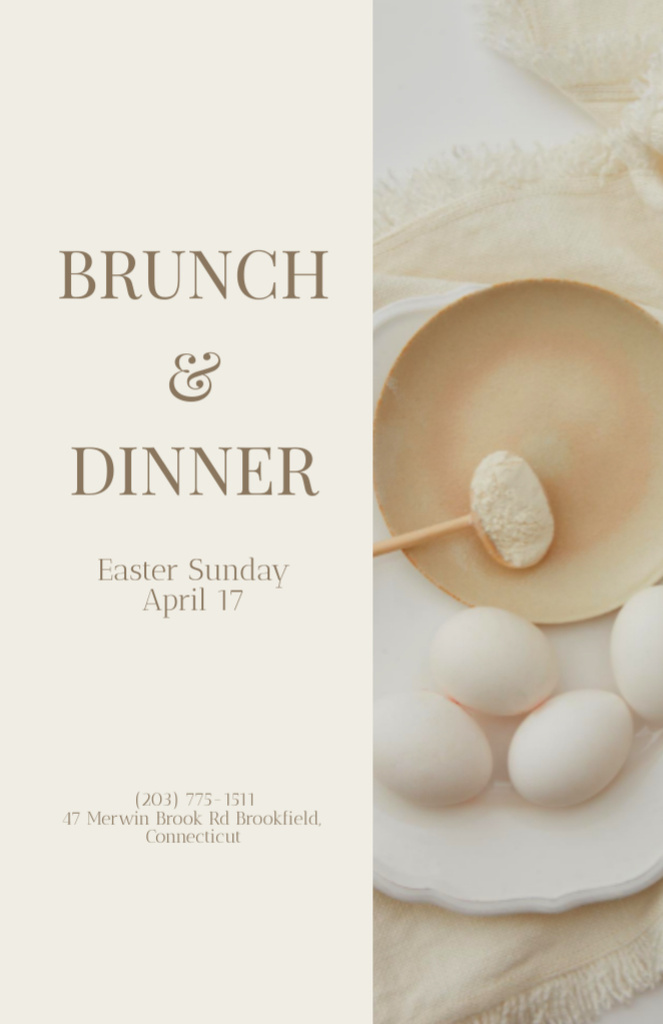 Ad of Easter Brunch and Dinner Flyer 5.5x8.5in Design Template