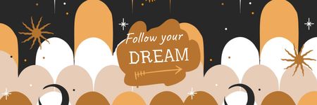 Inspirational Quote about dreams Twitter Modelo de Design