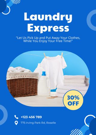 Template di design Offer Discounts on Laundry Service Flayer