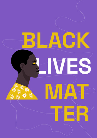 Black Lives Matter Slogan on Purple Poster 28x40in Design Template