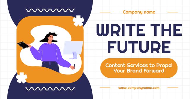 Exceptional Writing Service Promotion For Brands Facebook AD Πρότυπο σχεδίασης
