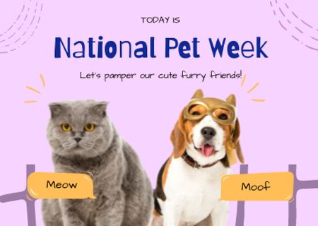 Platilla de diseño National Pet Week Card