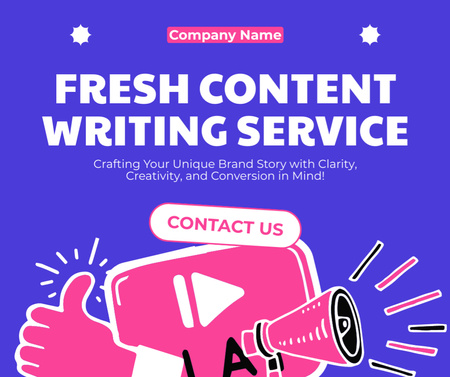 Excellent Content Writing Service For Brand Crafting Facebook Design Template