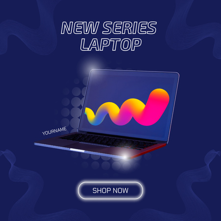 Promotion of New Laptop Series Instagram AD Design Template