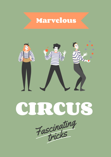 Designvorlage Circus Show Event Announcement with Funny Clowns für Poster A3