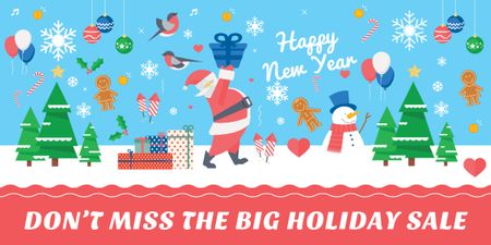 New Year Sale Offer with Holiday Items Image – шаблон для дизайну
