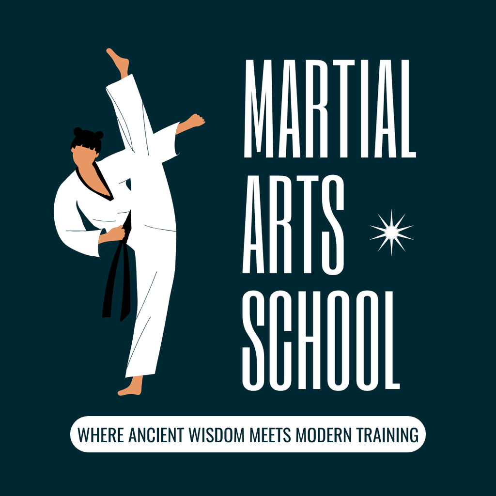 Ad of Martial Arts School with Modern Training Instagram – шаблон для дизайна
