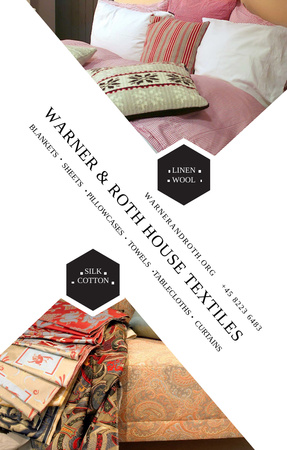 Home Textiles Ad Pillows on Sofa Invitation 4.6x7.2in Design Template