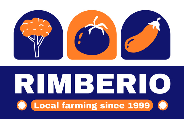 Designvorlage Local Farm Ad with Simple Illustration für Business Card 85x55mm