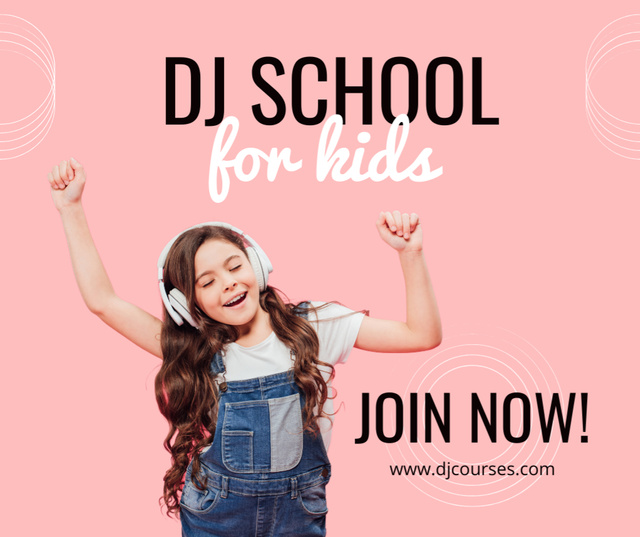 DJ school for kids Facebook Šablona návrhu