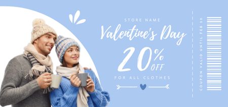 Valentine's Day Sale with Couple in Knitwear Coupon Din Large Šablona návrhu