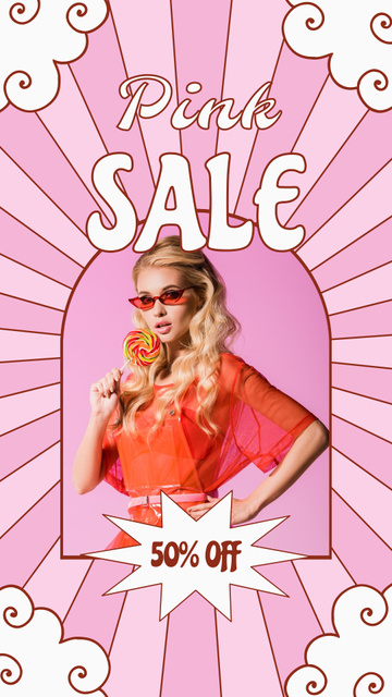 Designvorlage Pink Women's Wear Sale für Instagram Story