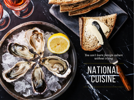 National cuisine on table Presentation Design Template
