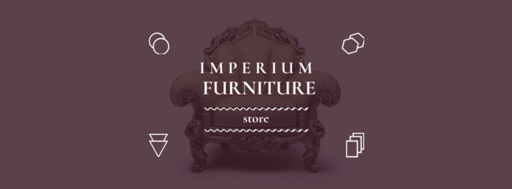 Antique Furniture Ad Luxury Armchair Facebook coverデザインテンプレート
