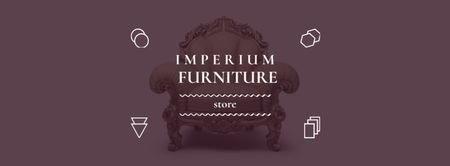 Modèle de visuel meubles antiques ad fauteuil de luxe - Facebook cover