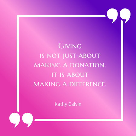 Ontwerpsjabloon van Instagram van Inspirerende liefdadigheidscitaat