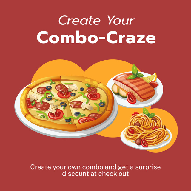 Combo at Fast Casual Restaurant Offer Instagram Design Template