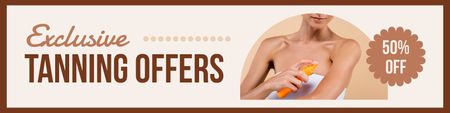 Exclusive Tanning Offer with Discount Twitter Design Template