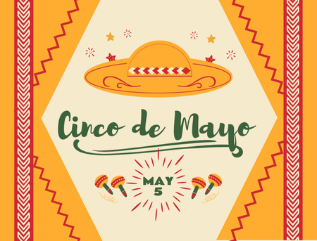 Cinco de Mayo Festival Invitation Postcard 4.2x5.5in Design Template