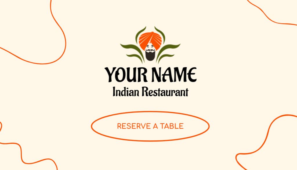 Indian Restaurant Services Offer Business Card US Design Template
