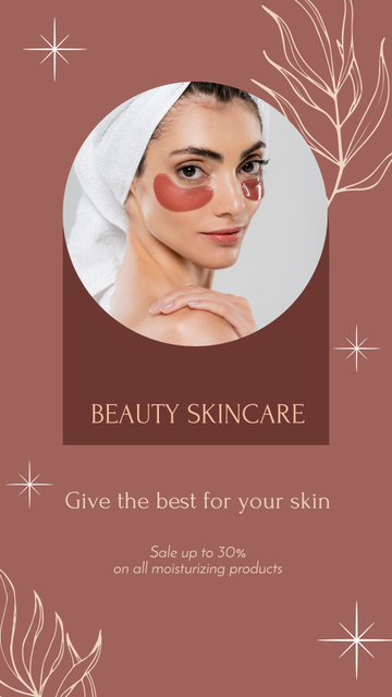 Moisturizing Skincare Products Sale With Eye Patches Instagram Story Modelo de Design