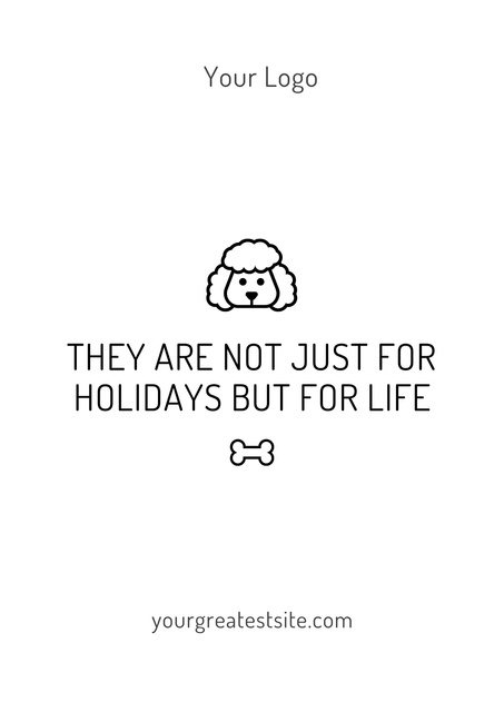 Quote about Pets with Dog Icon Poster Design Template