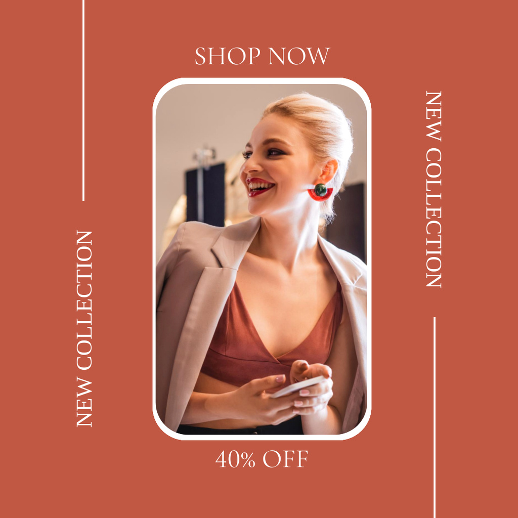 Clothes for women sale brown Instagram Design Template