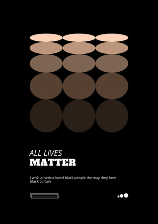 Designvorlage Protest against Racism with Diverse Types of Skin für Poster