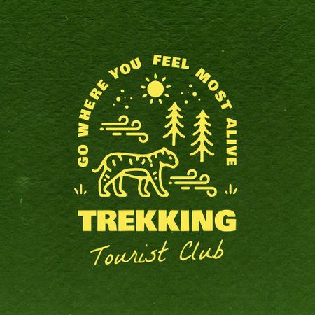 Template di design Trekking Tourist Club Ad Logo