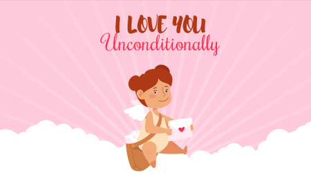 Plantilla de diseño de Chica Cupido con cartas de San Valentín Full HD video 