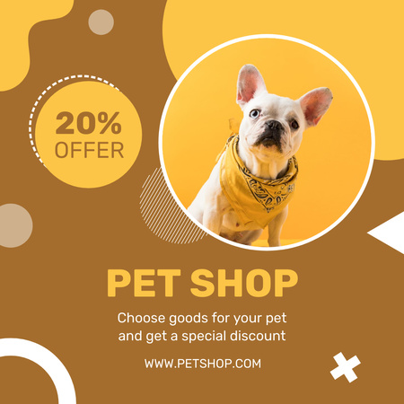 Offer Discounts on Goods for Pets Instagram Design Template