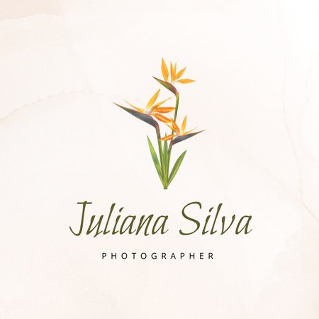 Photographer Ad with Flowers Logo Design Template