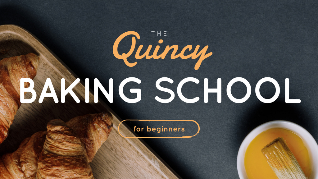 Designvorlage Baking School Ad Fresh Hot Croissants für Youtube Thumbnail
