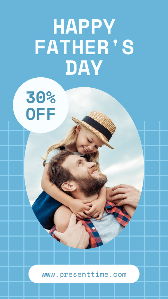 Happy Father`s Day Salutations And Discount Offer For Clothes Instagram Storyデザインテンプレート