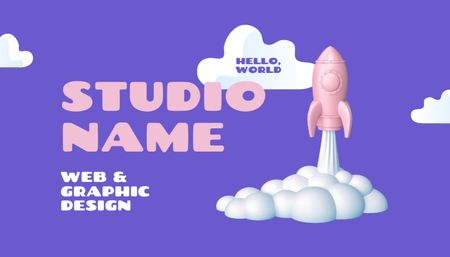Template di design Studio di progettazione grafica e web Business Card US