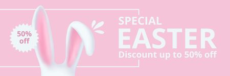 Easter Sale Announcement with Bunny Ears Twitter Design Template