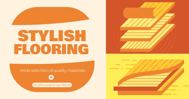 Stylish Flooring Services Promo Facebook ADデザインテンプレート