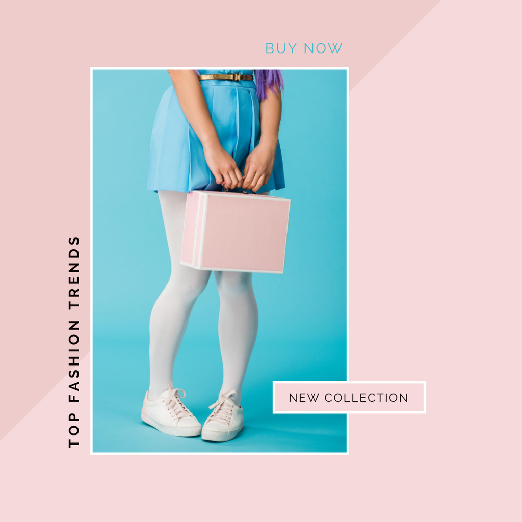Ontwerpsjabloon van Instagram van New Collection of Fashion in Pink