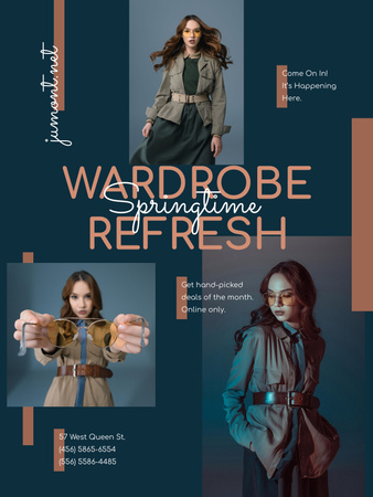 Woman in Stylish Outfit with accessories Poster US – шаблон для дизайну