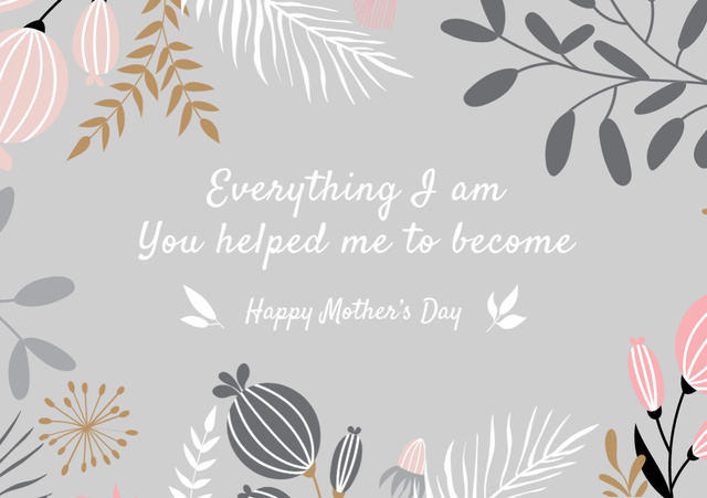 Template di design Happy Mother's Day Greeting With Illustration Postcard A5