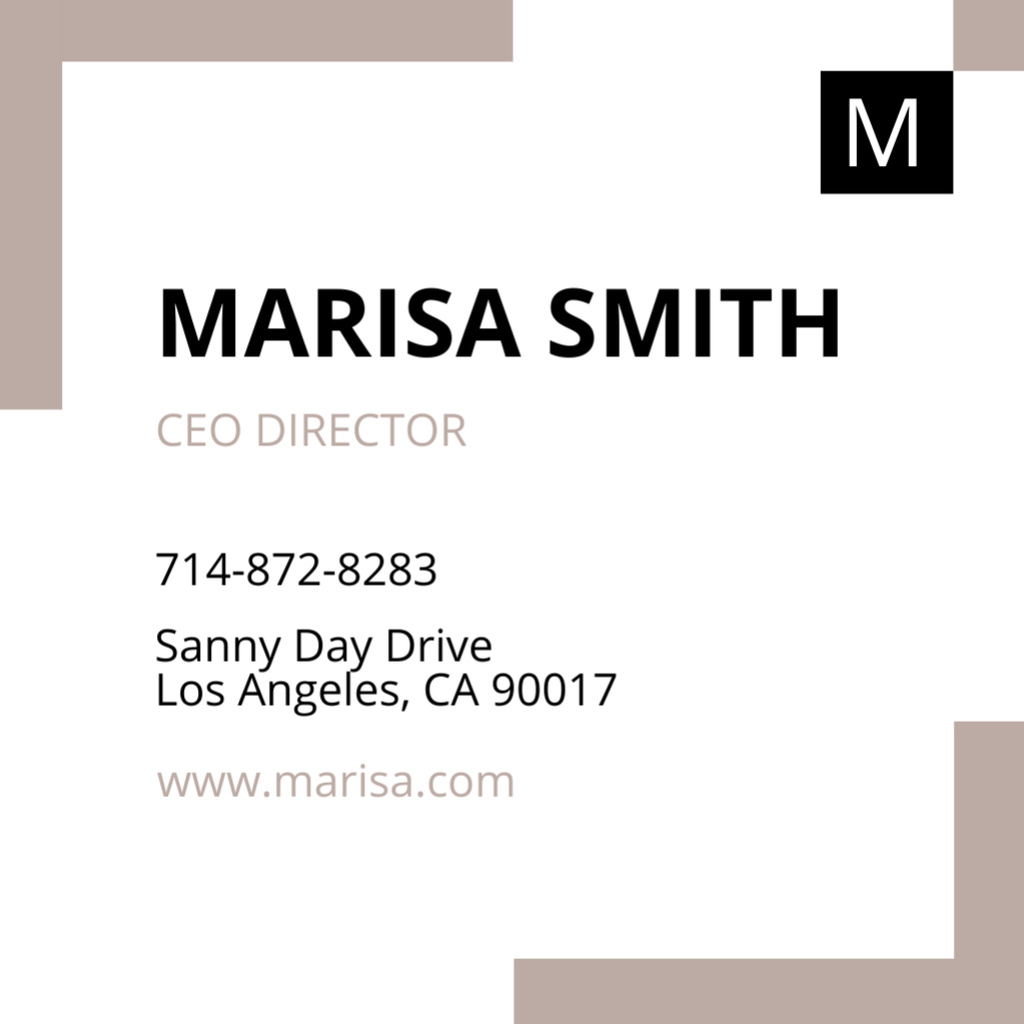 Ceo Director Introductory Card Square 65x65mm Design Template