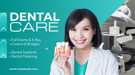 Plantilla de diseño de Atención dental con oferta completa de servicios Full HD video 